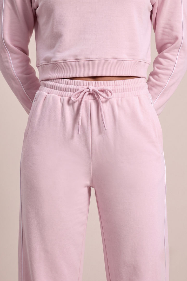 Zivame Knit Poly Athleisure Wide Leg Pants - Pale Lilac — image 6
